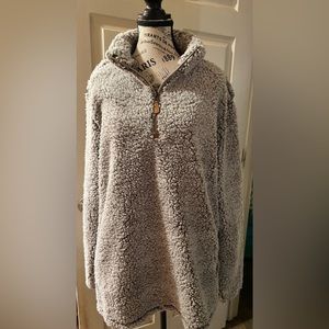 Simply Southern Sherpa Teddy jacket. 1/4 zip XXL